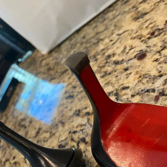 Christian Louboutin Tan and Black Slingback Heels, 37.5 Sophisticated!!! - Picture 8 of 13